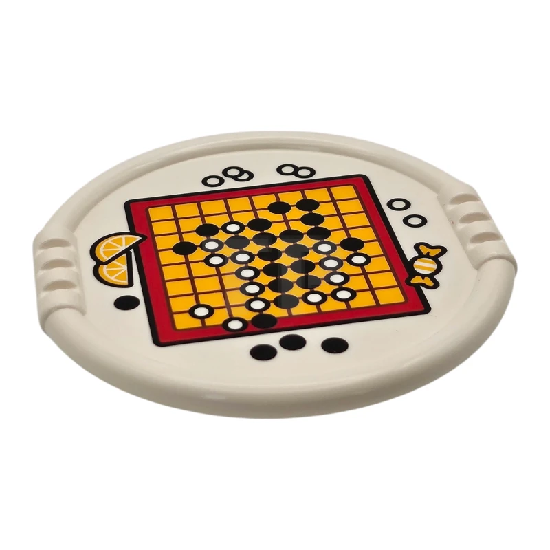 LEGO&reg; 6420794 - 27372pb13 - Duplo Utensil Disk with Bright Light Orange and Red Go Boardgame, Fruit Slices, and Candy Pattern