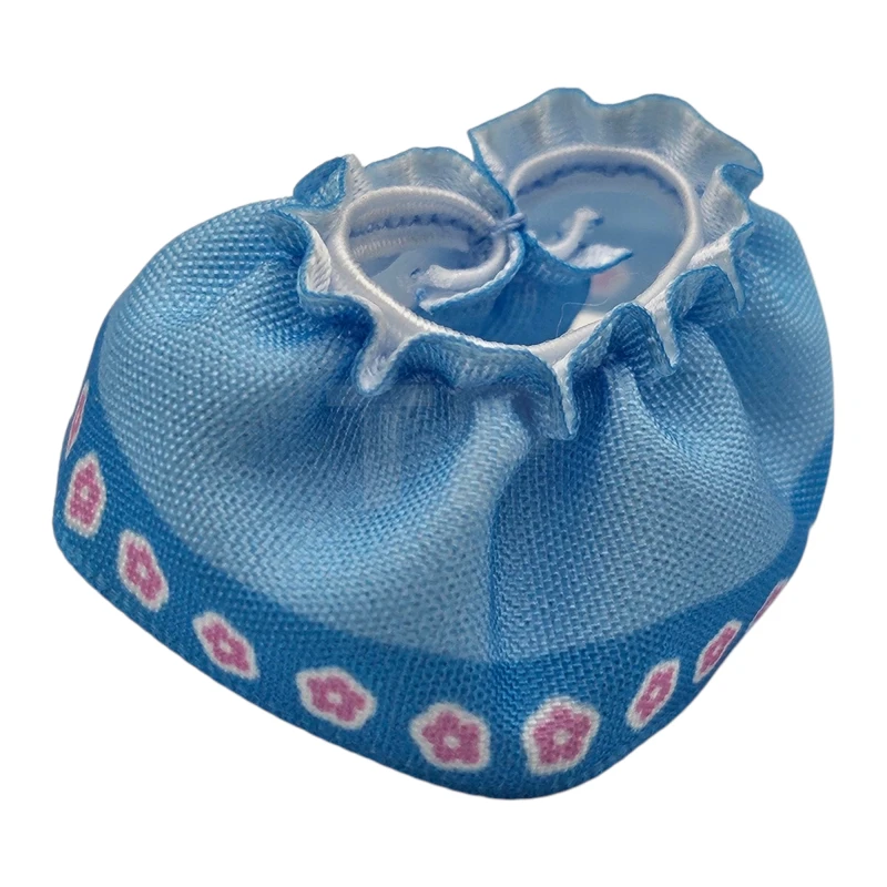 LEGO&reg; 6429915 - dupskirt19 - Duplo Wear Cloth Skirt Satin with Medium Blue Hem and Bright Pink Flowers Pattern