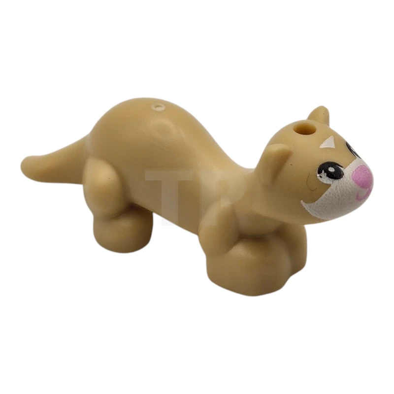 LEGO&reg; 6520119 - 6903pb02 - Ferret, Friends Style with White Face, Bright Pink Nose and Mouth and Black Eyes Pattern