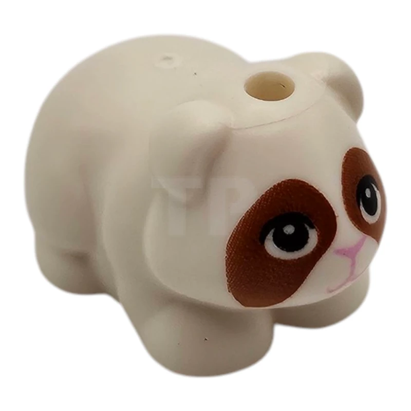 LEGO&reg; 6481601 - 6907pb01 - Guinea Pig, Friends Style with Bright Pink Nose and Mouth, Black Eyes with Dark Orange Contours Pattern (Ruby)