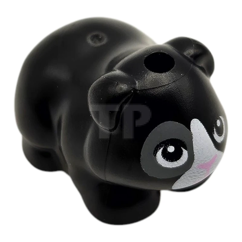 LEGO&reg; 6519645 - 6907pb02 - Guinea Pig, Friends Style with Bright Pink Nose and Mouth, Black Eyes with Dark Bluish Gray Contour Right Eye and White Muzzle Pattern (Lucky)