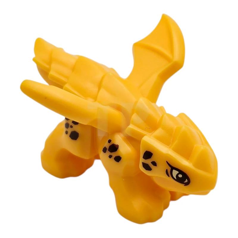 LEGO&reg; 6549264 - 3215pb02 - Dragon, Baby with 4 Feet and Open Wings with Bright Light Yellow Eyes and Reddish Brown Scales Pattern