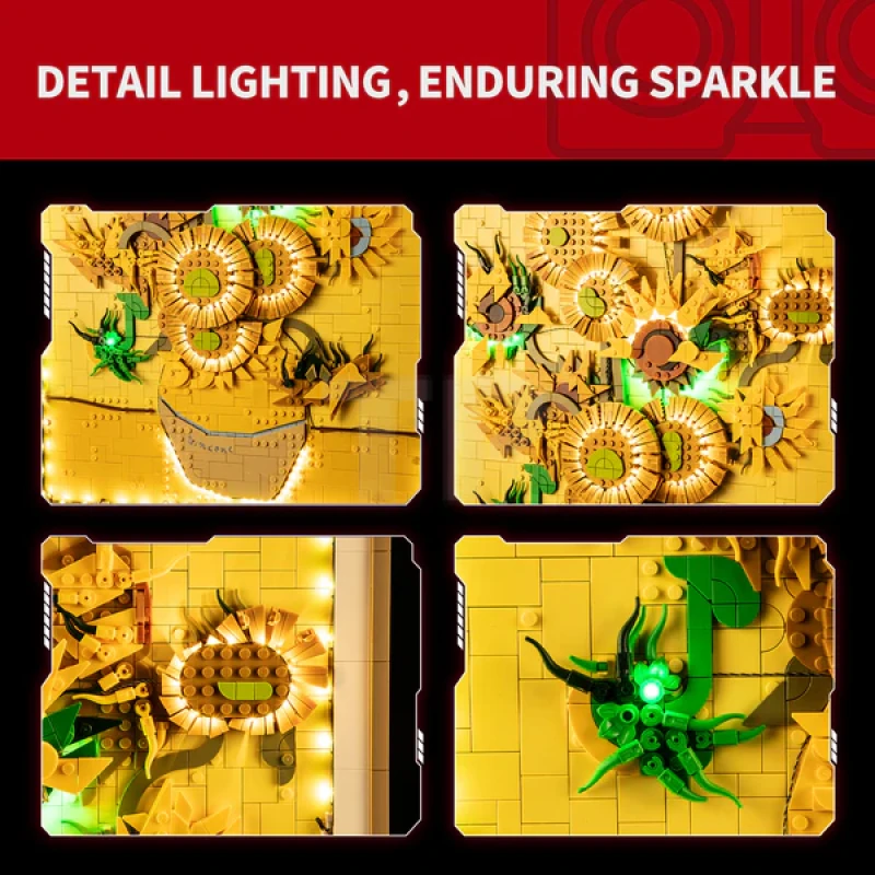 Light Kit for LEGO® 31215 Vincent van Gogh – Sunflowers (Remote Version)