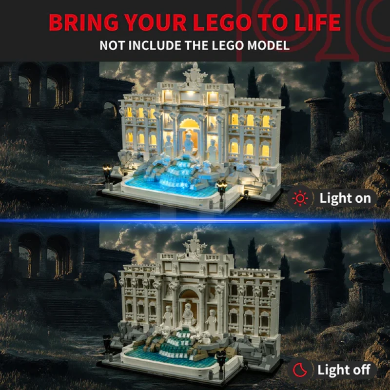 Light Kit for LEGO® 21062 Trevi Fountain (Remote Version)