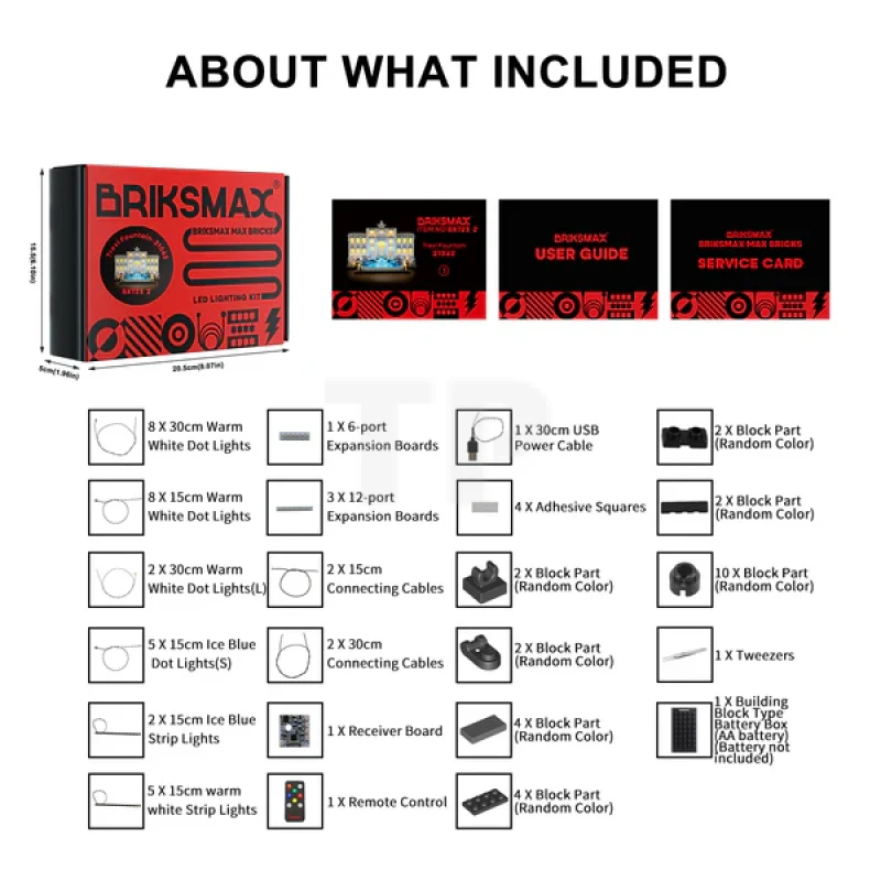 Light Kit for LEGO® 21062 Trevi Fountain (Remote Version)