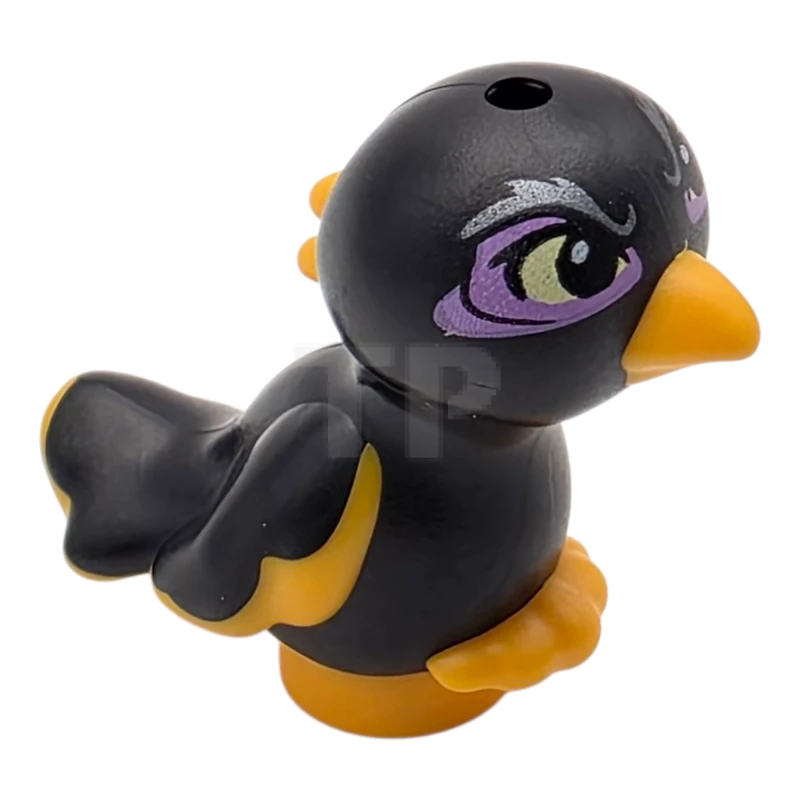LEGO&reg; 6537511 - 35074pb09 - Bird, Friends Style, Feet Joined with Molded Bright Light Orange Beak, Feathers and Toes and Printed Bright Light Yellow Eyes, Dark Silver Eyebrows and Medium Lavender Eye Shadow Pattern (Disney Diablo)
