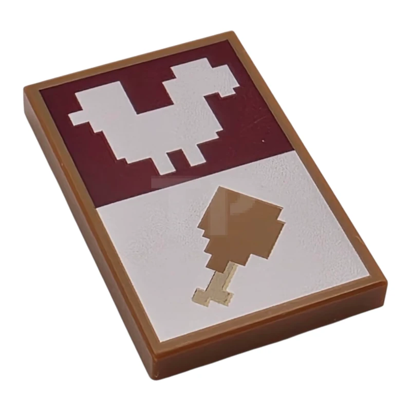 LEGO&reg; 6545607 - 26603pb516 - Tile 2 x 3 with Pixelated Chicken Silhouette Pattern