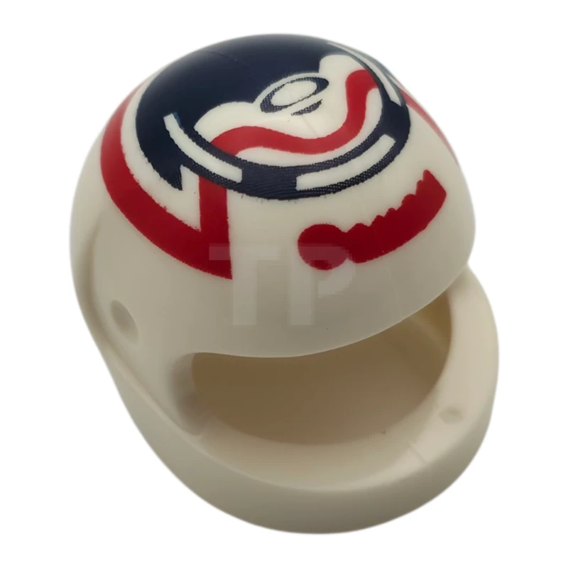 LEGO&reg; 6538165 - 2446pb61 - Minifigure, Headgear Helmet Motorcycle (Standard) with Dark Blue Ring and Red Wavy Line Pattern