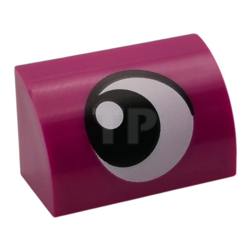 LEGO&reg; 6522839 - 37352pb034 - Slope 1 x 2 x 1 Curved with Eye Looking Left Pattern