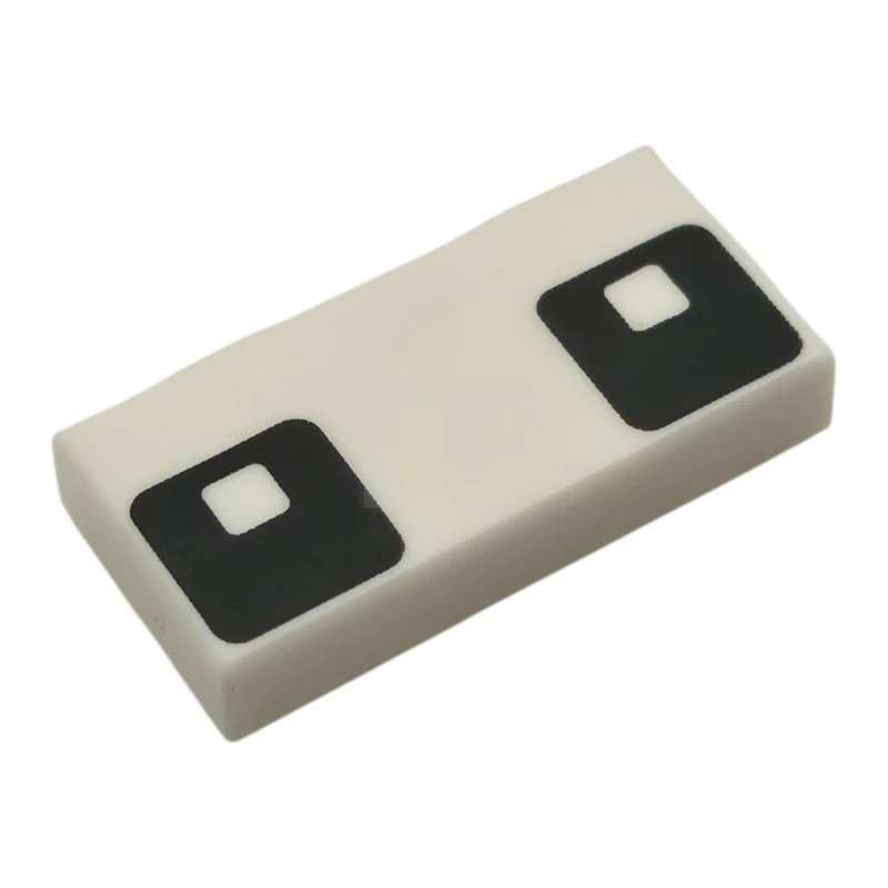 LEGO&reg; 6545603 - 3069pb1373 - Tile 1 x 2 with 2 Small Squares on Black Large Squares with Rounded Corners Pattern (Minecraft Chicken Eyes)