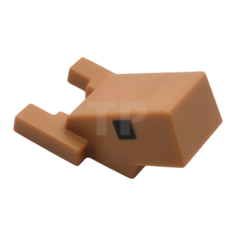 LEGO&reg; 6528881 - 6985pb01 - Creature Head Pixelated with Angled Face and Ears with Black Eyes Pattern (Minecraft Armadillo)