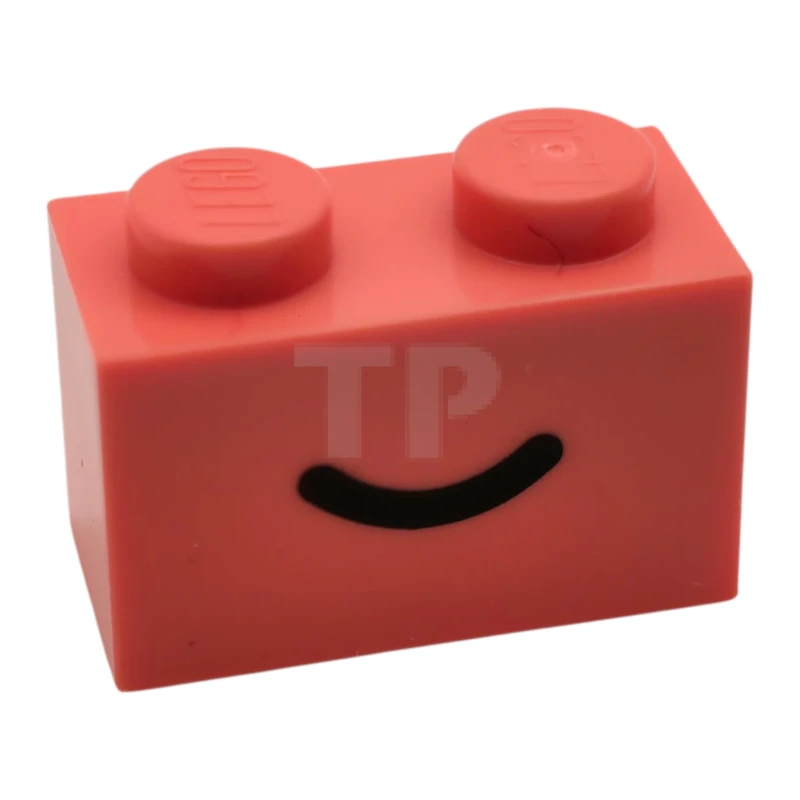 LEGO&reg; 6522845 - 3004pb302 - Brick 1 x 2 with Smile Pattern