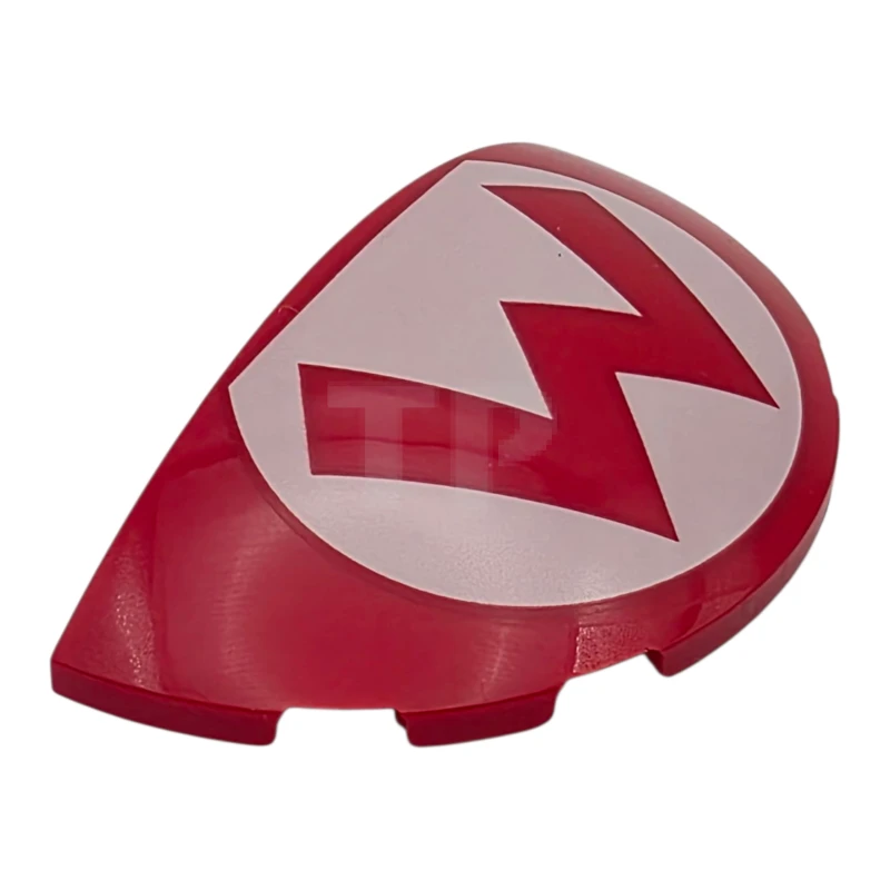 LEGO&reg; 6523150 - 6957pb02 - Brick, Round 3 x 6 x 1 Dome Half with Super Mario Logo Capital Letter M on White Oval Pattern