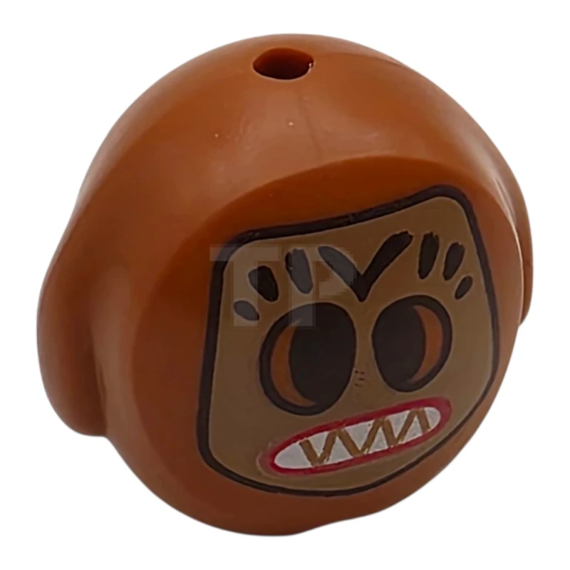 LEGO&reg; 6541424 - 6330pb07 - Minifigure, Utensil Pillow Plush Toy with Kakamora with Dark Brown Eyes and Face Paint, Dark Tan Mask, Pointed White Teeth and Red Mouth Pattern