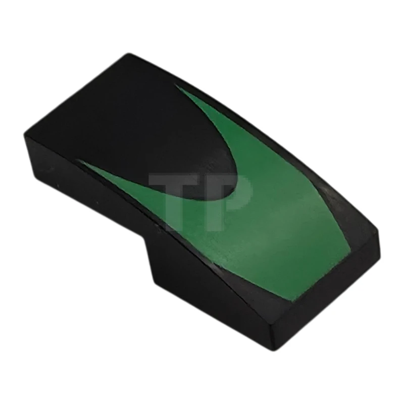 LEGO&reg; 6523198 - 11477pb206 - Slope, Curved 2 x 1 x 2/3 with Bright Green Chevron Pattern