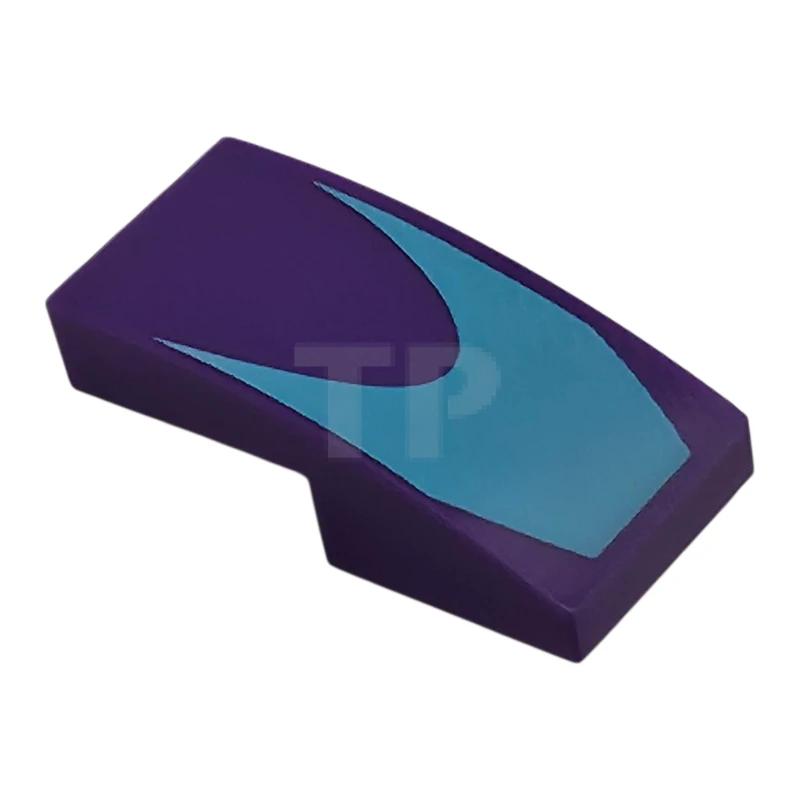 LEGO&reg; 6523226 - 11477pb209 - Slope, Curved 2 x 1 x 2/3 with Medium Azure Chevron Pattern