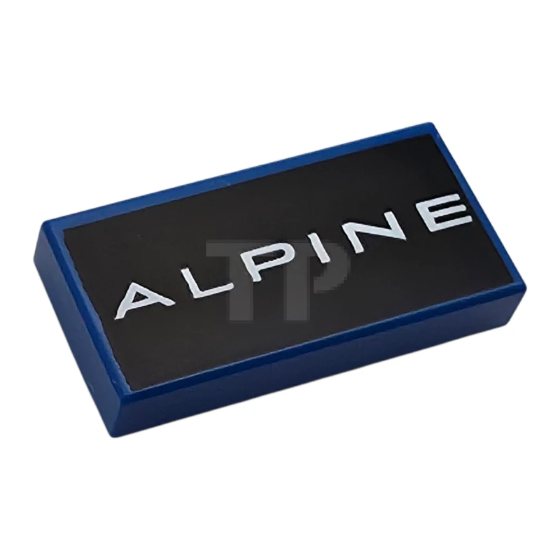 LEGO&reg; 6523204 - 3069pb1364 - Tile 1 x 2 with White 'ALPINE' on Black Background Pattern