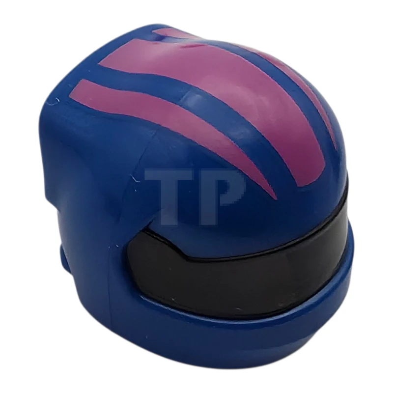 LEGO&reg; 6523205 - 7071pb16 - Minifigure, Headgear Helmet Formula 1 with Molded Trans-Black Visor and Printed Dark Pink Stripes Pattern