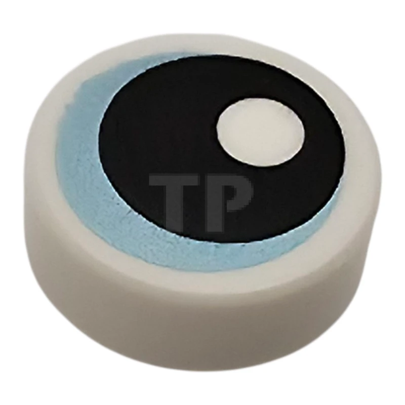 LEGO&reg; 6485882 - 98138pb400 - Tile, Round 1 x 1 with Eye with Metallic Light Blue Iris and Black Pupil Pattern
