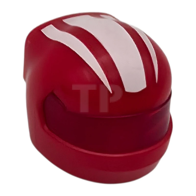 LEGO&reg; 6523215 - 7071pb19 - Minifigure, Headgear Helmet Formula 1 with Molded Trans-Red Visor and Printed White Stripes Pattern