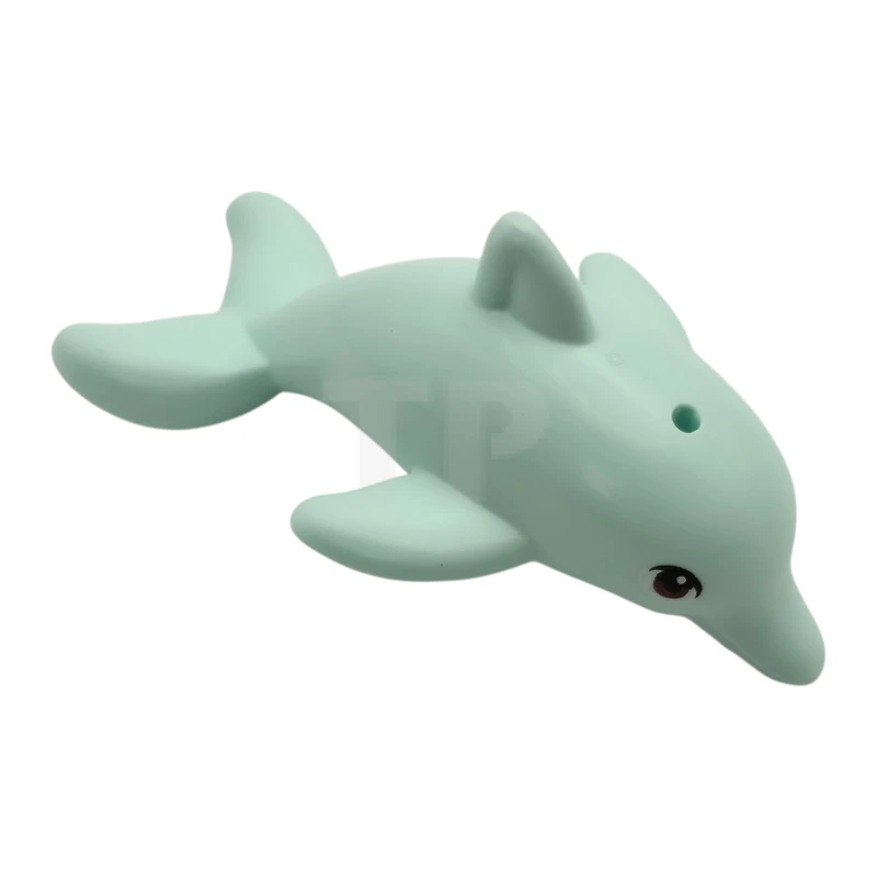 LEGO&reg; 13392pb07 - 6540712 - Dolphin, Friends Style, Jumping with Bottom Axle Holder with Reddish Brown Eyes Pattern