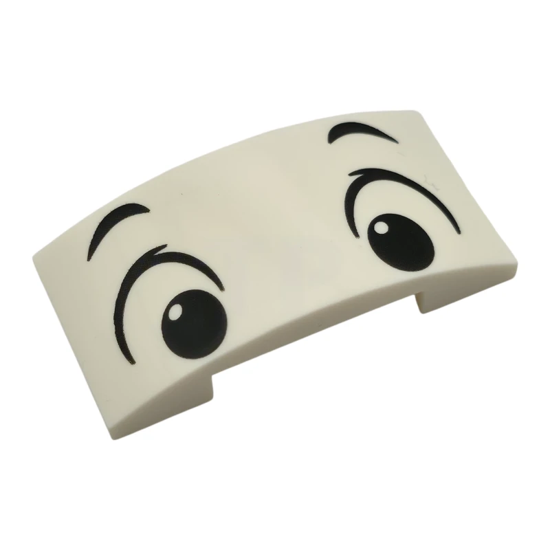 LEGO&reg; 6541845 - 7547pb01 - Slope, Curved 4 x 2 x 2/3 Double with Dog Face with Black Eyebrows, Eyes and Pupils Pattern