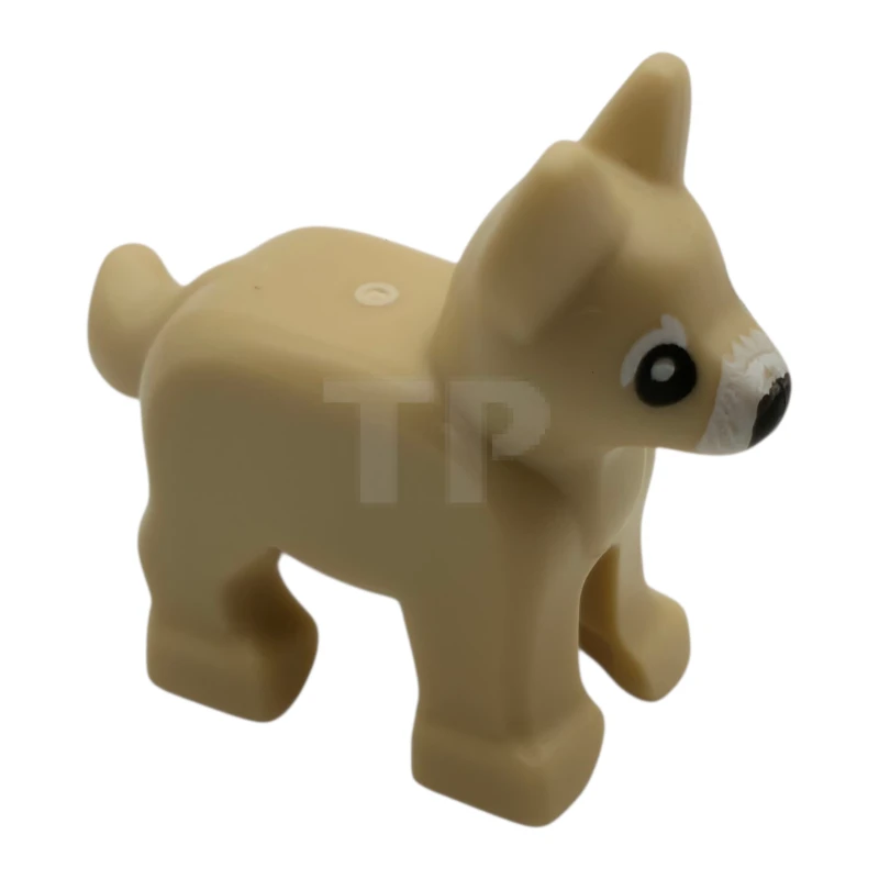LEGO&reg; 6530150 - 2889pb03 - Dog, Alsatian / German Shepherd, Puppy with White Muzzle and Eyebrows, Black Eyes and Nose Pattern