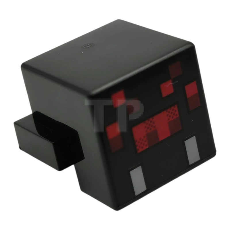 LEGO&reg; 6546766 - 19727pb018 - Creature Head Pixelated with Red and Dark Red Face and Light Bluish Gray Fangs Pattern (Minecraft Cave Spider)