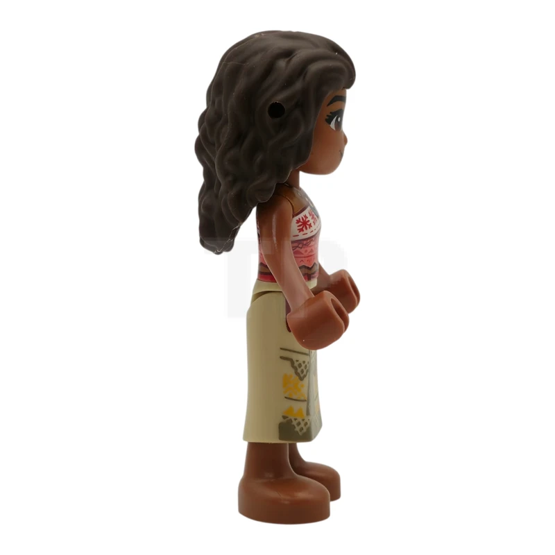 LEGO&reg; moa005 Moana (Sienna) - Mini bambola, top senza spalline bianco e corallo, gonna lunga abbronzata con orli scuri, capelli castani.