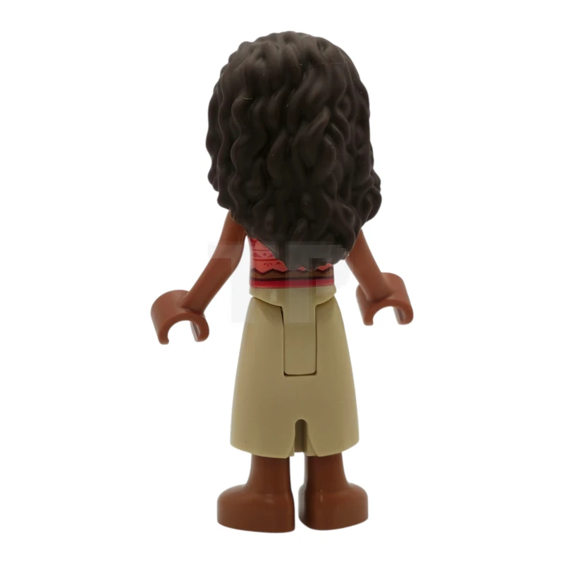 LEGO&reg; moa005 Moana (Sienna) - Mini bambola, top senza spalline bianco e corallo, gonna lunga abbronzata con orli scuri, capelli castani.