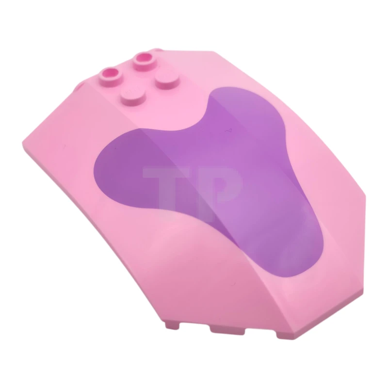 LEGO&reg; 6541844 - x224pb042 - Windscreen 8 x 6 x 2 Curved Sloped Sides with Medium Lavender Patch Pattern
