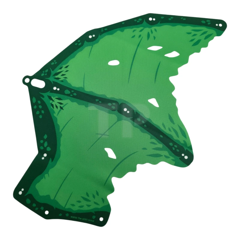 LEGO&reg; 6544504 - 113308 - Cloth Wing Dragon Left, Tattered with Dark Green Bones, Green Scales and Trim Pattern