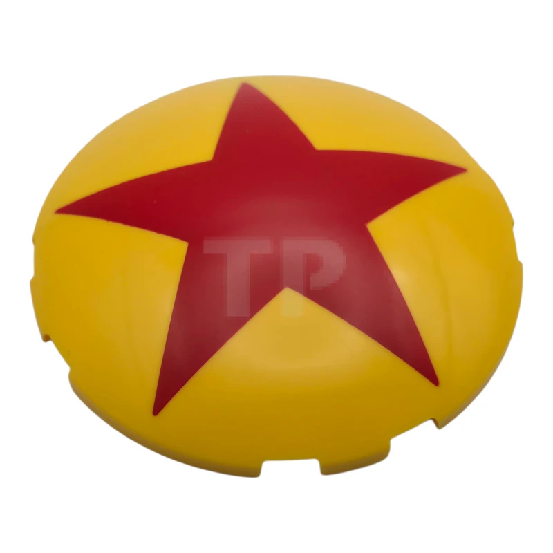 LEGO&reg; 6560646 - 7426pb02 - Brick, Round 6 x 6 Dome Top with Red Star Pattern