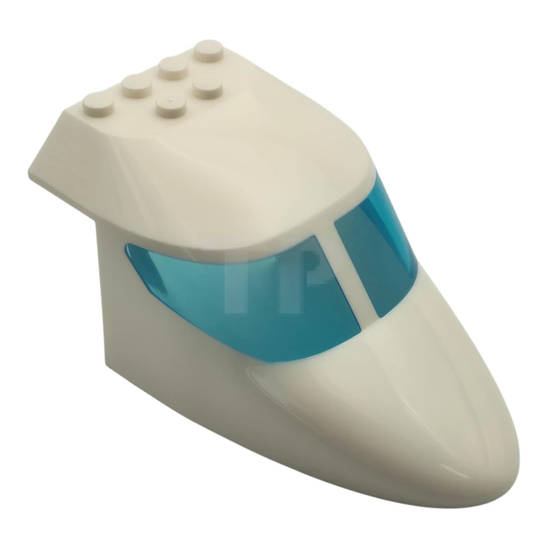 LEGO&reg; 6587101 - 69953pb02 - Aircraft Fuselage Forward Top Curved 6 x 10 x 4 with 2 Window Panes with Molded Trans-Light Blue Glass Pattern