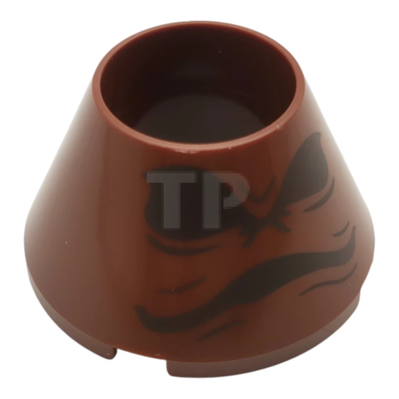 LEGO&reg; 6540476 - 4742pb005 - Cone 4 x 4 x 2 Hollow No Studs with Dark Brown Eyes and Mouth Pattern (HP Sorting Hat Face)