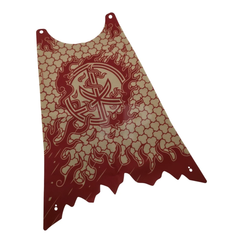 LEGO&reg; 6534178 - 111985 - Cloth Cape with 4 Holes and Tattered Edge, Large Buildable Figures with Dark Red Scale Armor Lines, Flames, and Ninjago Logogram Letter K Pattern