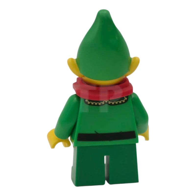 LEGO&reg; hol366 Elfo - Collar verde oscuro y cuerno dorado, bufanda roja, gafas