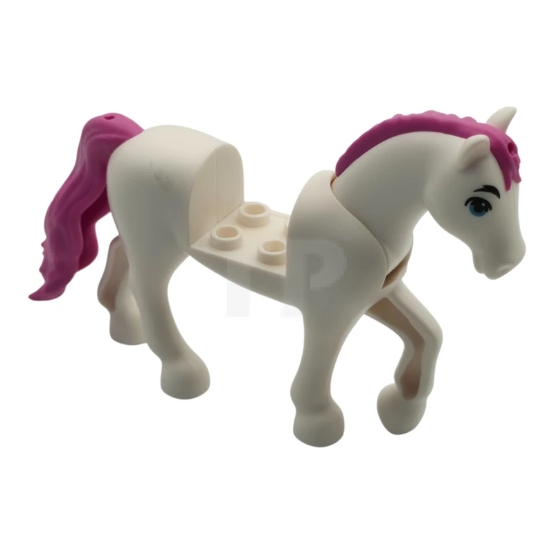 LEGO&reg; 6543255 - 69820c01pb12 - Horse, Friends Style with 2 x 2 Cutout and Movable Neck with Fixed Flexible Rubber Dark Pink Tail and Mane with Medium Azure Eyes, Black Eyebrows Pattern (Periwinkle)