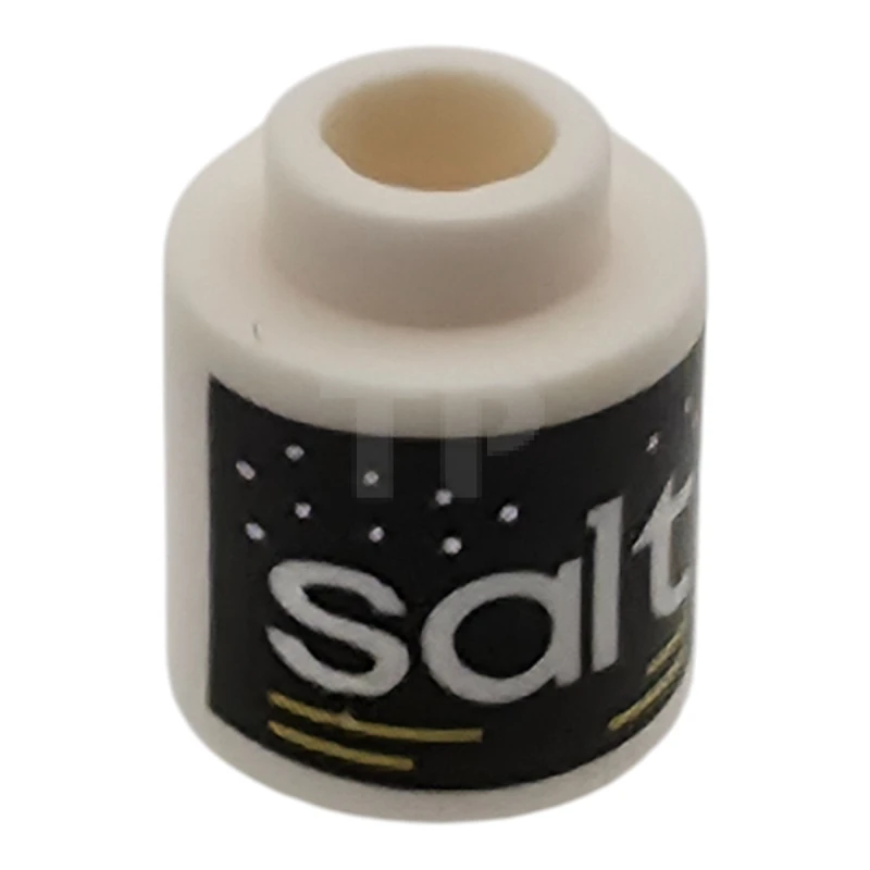 LEGO&reg; 6440382 - 3062pb076 - Brick, Round 1 x 1 with Yellow Lines and White 'salt' and Spots on Black Background Pattern