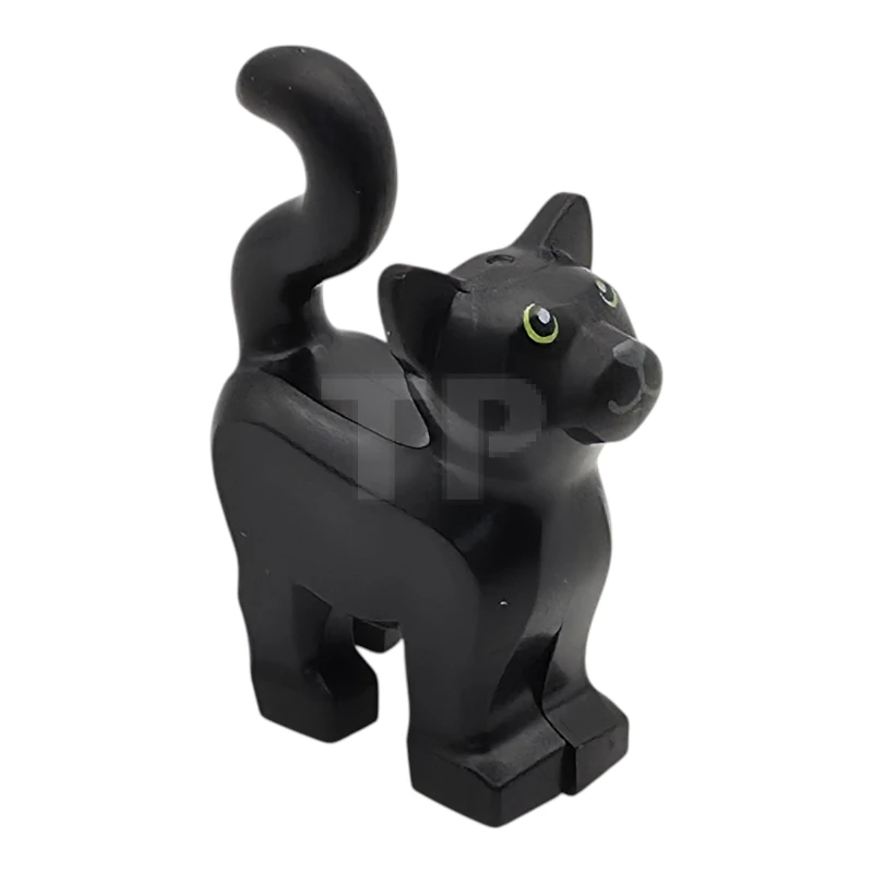 LEGO&reg; 6537198 - 13786pb10 - Cat, Standing with Lime Eyes, Dark Bluish Gray Nose Pattern (Hocus Pocus Thackery Binx)