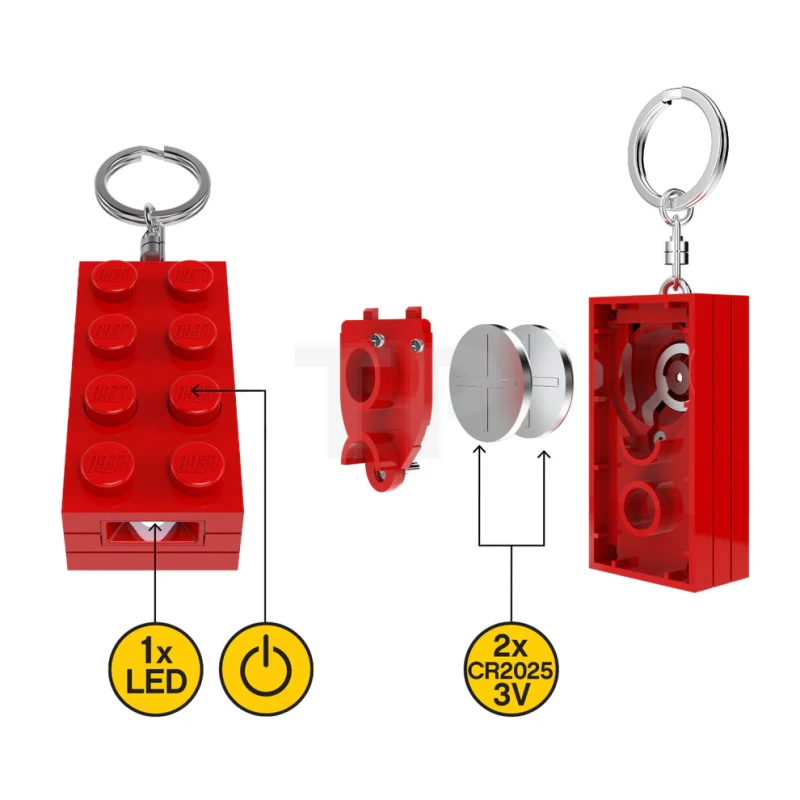 LED Key Light 2X4 Brick Red