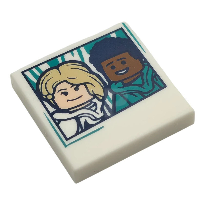 LEGO&reg; 3068pb2695 - 6544840 - Tile 2 x 2 with Polaroid Photo of Gwen Stacy and Miles Morales Minifigures Pattern