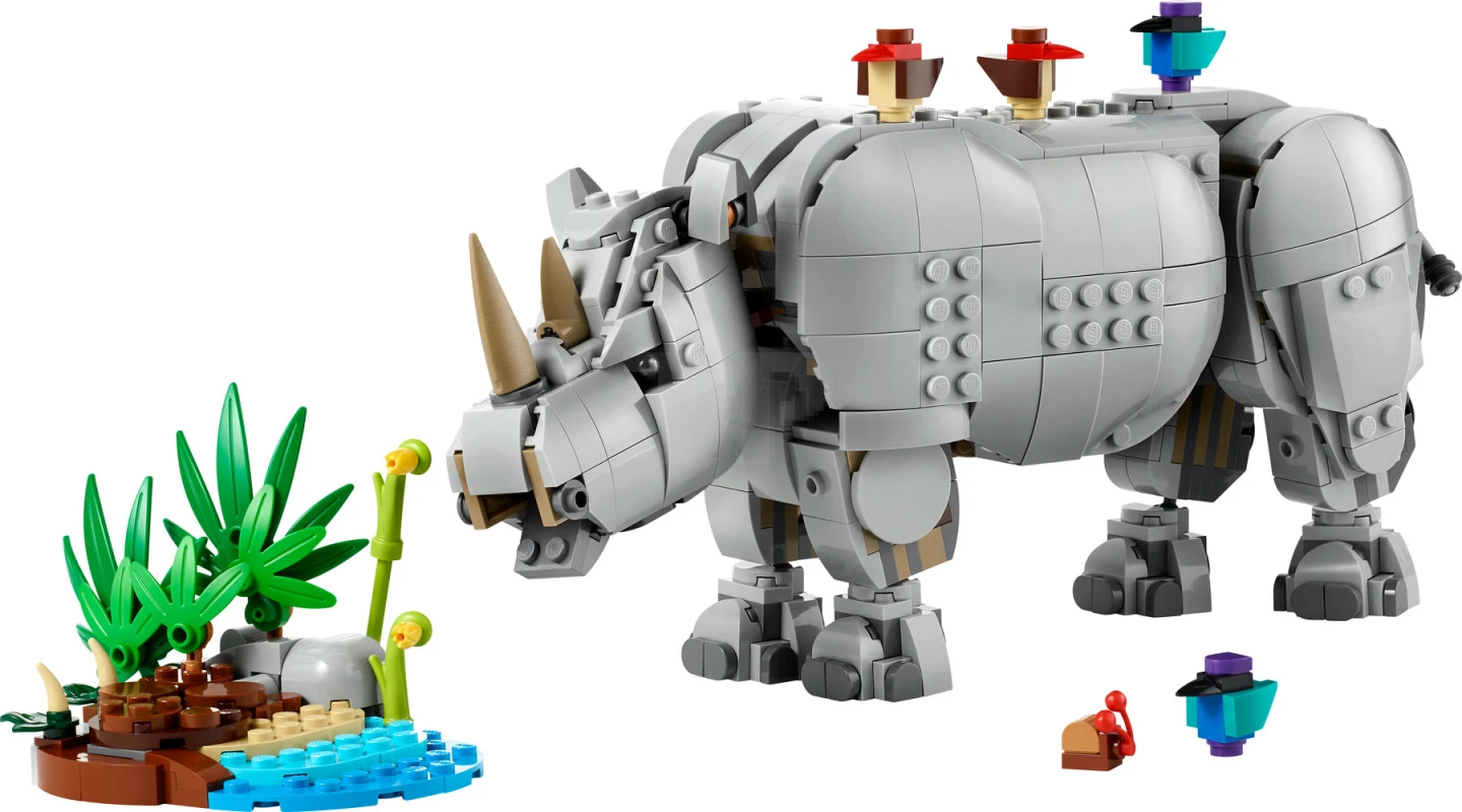 LEGO&reg; 31171 Wilde dieren: machtige neushoorn met vogels