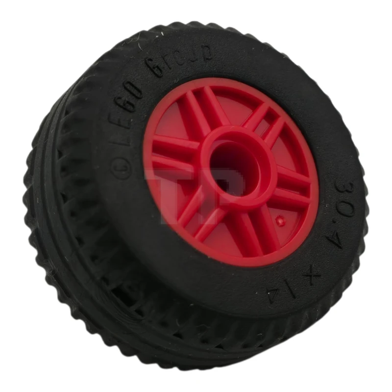 LEGO&reg; 6601615 - 55981c09 - Wheel 18mm D. x 14mm with Pin Hole, Fake Bolts and Shallow Spokes with Black Tire 30.4 x 14 Solid with fixed bright light blue Technic, Axle 1L Pin without Friction Ridges (55981 / 58090 / 3749)