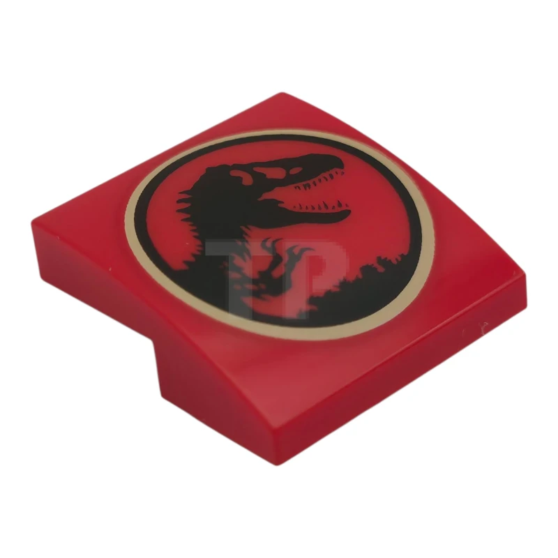LEGO&reg; 6551250 - 15068pb615 - Slope 2 x 2 x 2/3 Curved with Jurassic Park Logo Pattern