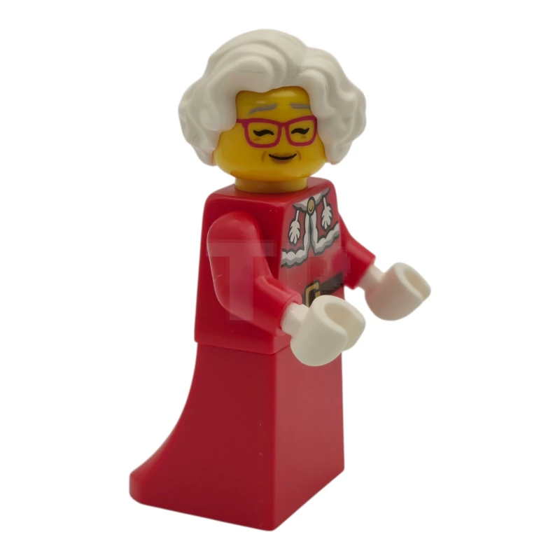 LEGO&reg; hol376 Mrs. Claus - Red Jacket, Plain Skirt