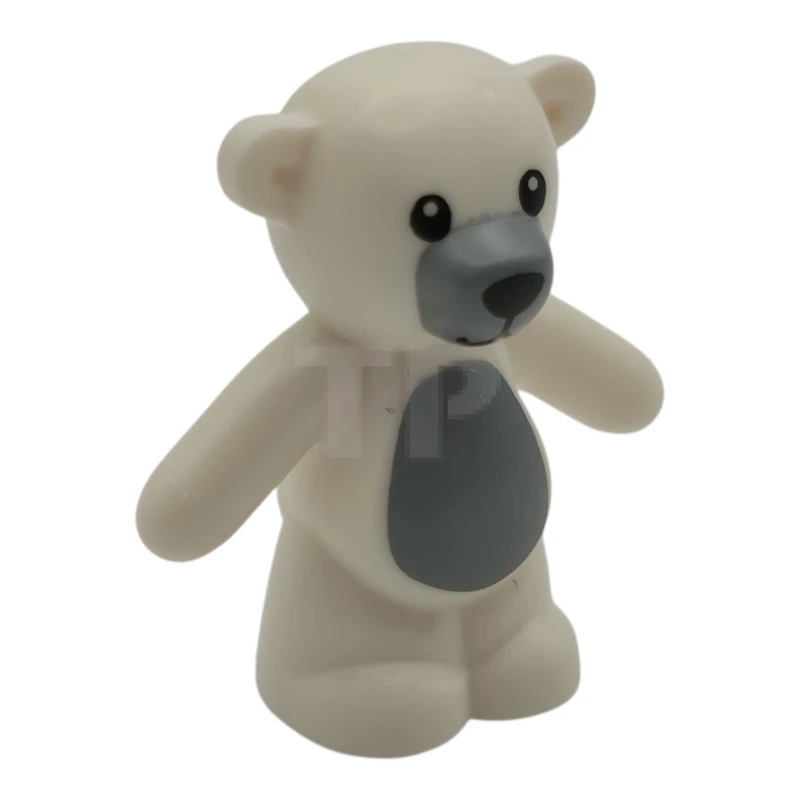 LEGO&reg; 6530282 - 98382pb011 - Teddy Bear with Black Eyes, Nose and Mouth, Light Bluish Gray Stomach and Muzzle Pattern