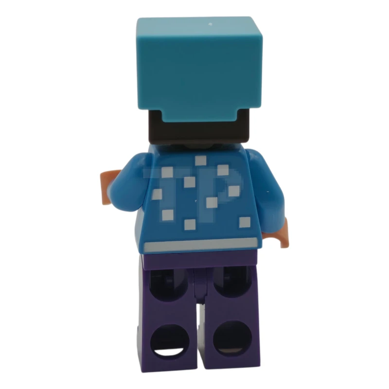 LEGO&reg; min237 Steve - Holiday Snow Golem Sweater, Medium Azure Helmet