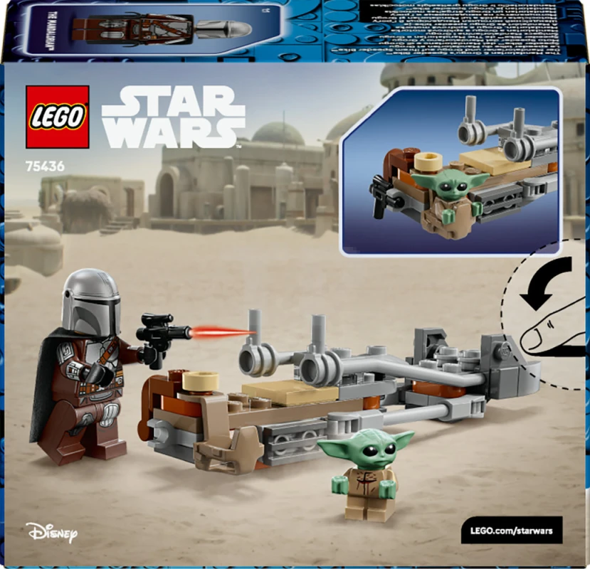 LEGO&reg; 75436 Der Mandalorianer und Grogu auf ihrem Speeder Bike™