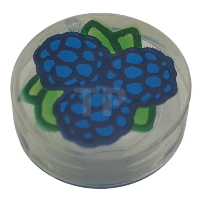 LEGO&reg; 6537807 - 98138pb458 - Carreau 1 x 1 rond avec motif de mûres.